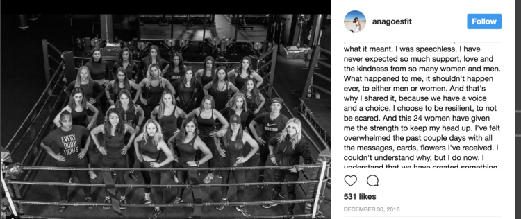 Boston fitness community coming together to show their support a few days after Ana's assault